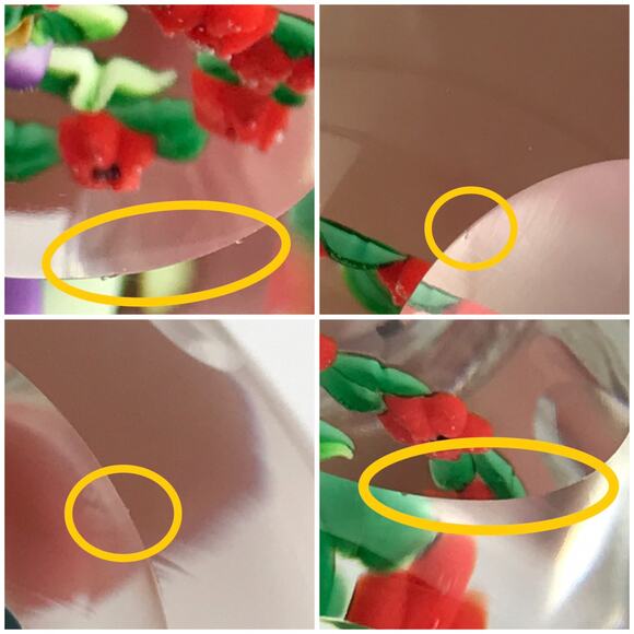 Perthshire 1998D Garlanded Pansy Lampwork Flower Leaves Clear Facet Paperweight - Picture 11 of 15